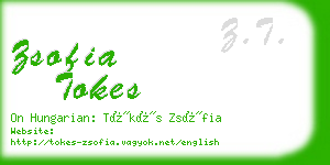 zsofia tokes business card